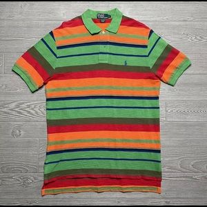 Vintage Polo Ralph Lauren Mens Short Sleeved Multicolor Striped Polo